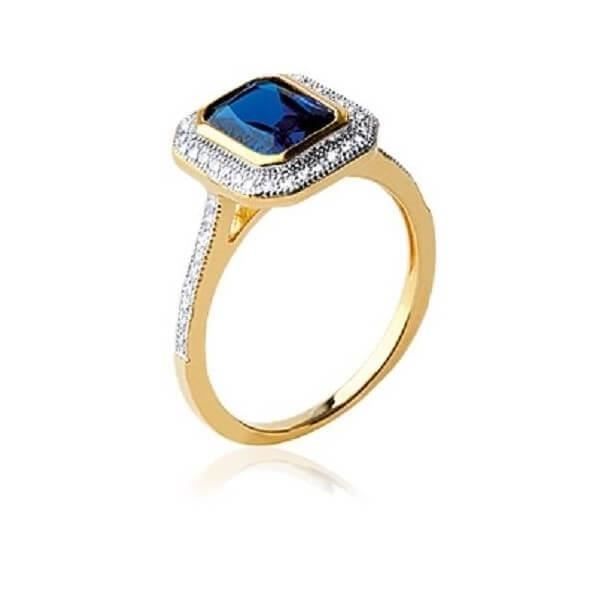 Bague Alliance Serti 9 Cristaux Zirconium Plaqué Or 18 CARATS Tailles 50 à 68