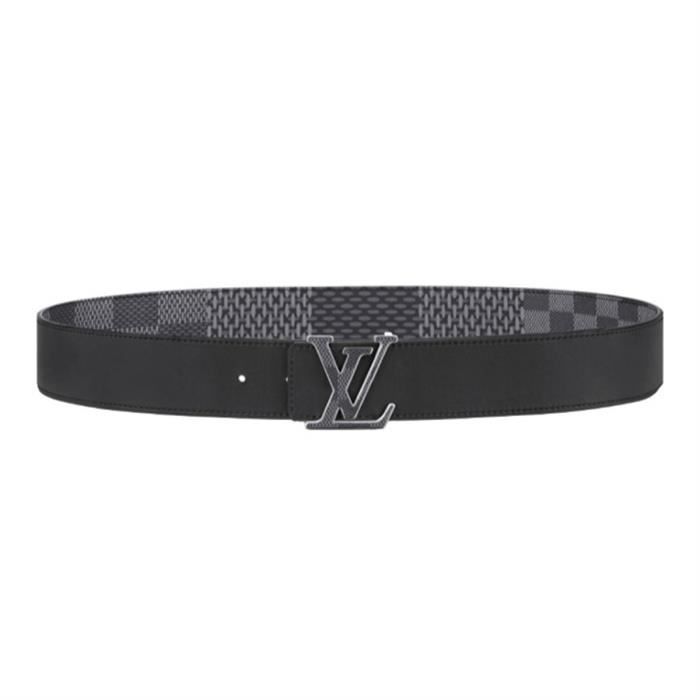 Louis Vuitton LV Initiales Silver Buckle Reversible Belt Damier