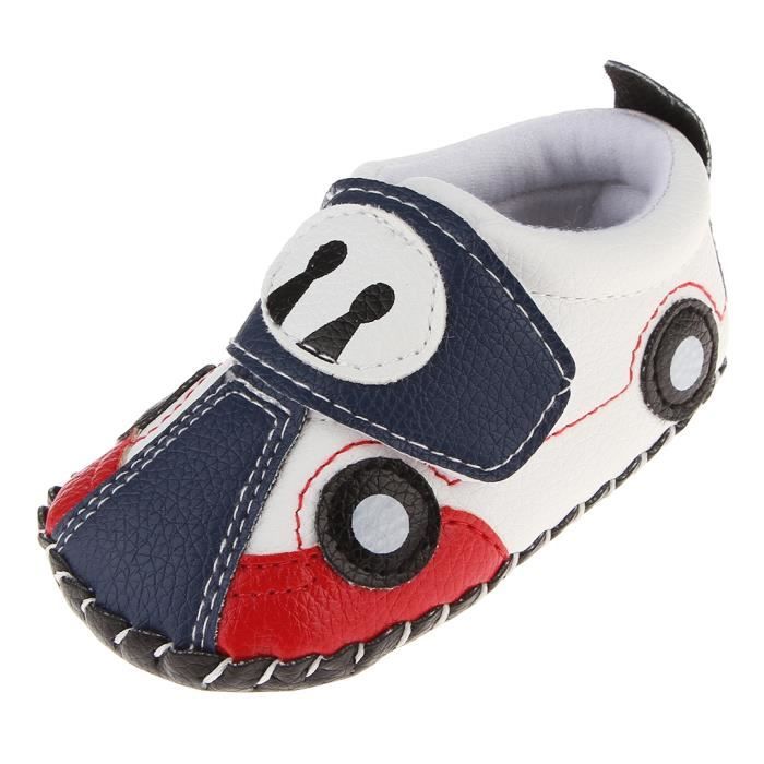 Eozy Chaussures Premiers Pas Bebe Garcon Chausson Bebe Chaussure Bebe En Cuir Pu Souple Bleu Fonce Cdiscount
