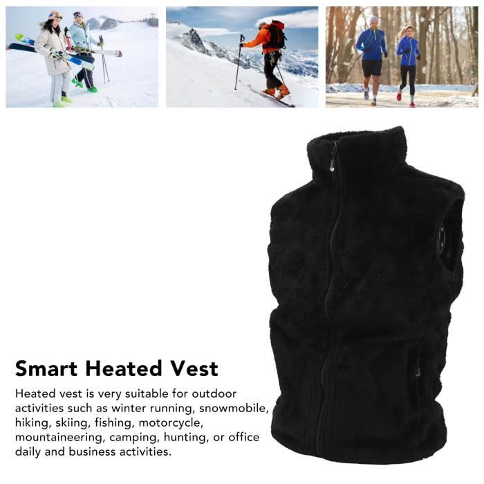 NEEMOSI Gilet Chauffante Avec Batterie 27000mAh 7.4V Doudoune Gilet Chauffant Veste Électrique 13 Zones Homme Femm (FR/ES, Alpha/lettres, M, Taille Normale, Taille Normale, Noir Profond