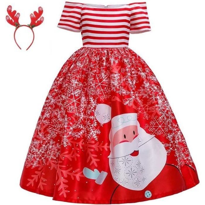 Robe De Soirée Noël Fille Enfant Robe De Princesse Rouge