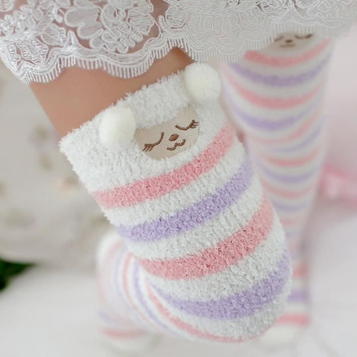 Chaussettes Femme Rayures Arc-en-ciel Style Japonais Sweet - Coton, Taille Unique - Neuf Avec étiquettes