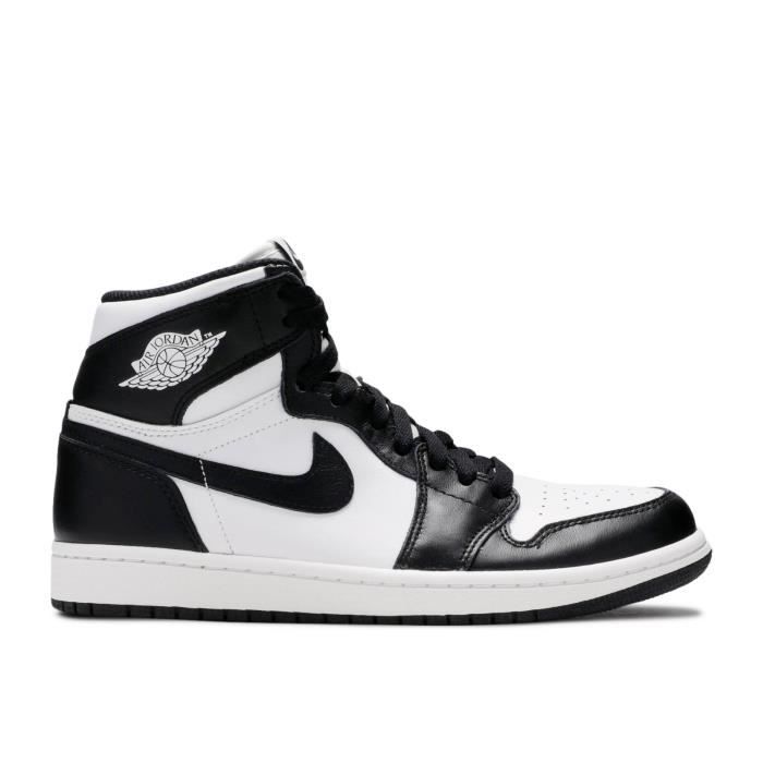 Baskets Nike Air Jordan 1 RETRO HIGH OG 'BLACK WHITE Blanc\\noir - Cdiscount  Chaussures