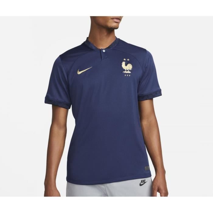 cristiano Abundantemente Suradam Maillot Nike Equipe de France Domicile FFF 2 Etoiles Coupe du Monde 2022  2023 Authentique Bleu - Cdiscount Sport