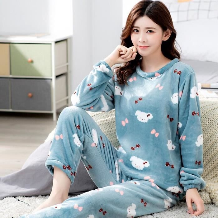 Pyjama chaud pour ado à motif imprimé en coton