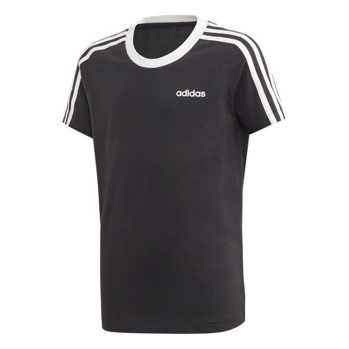 T-shirt Adidas 3 Rayé pour Filles - Noir/Blanc - Enfant