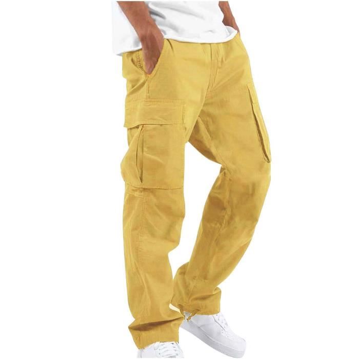 Pantalon cargo léger pour homme avec taille élastique et ourlets - Main Image
