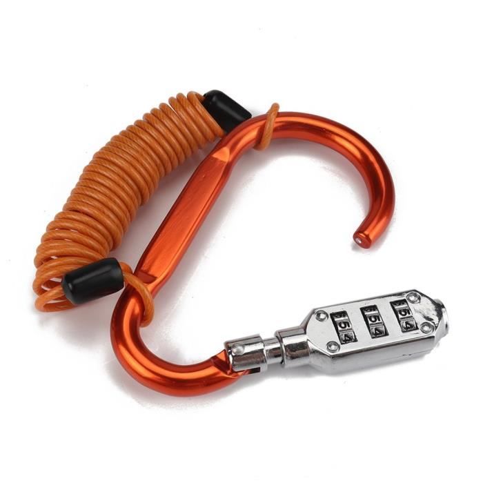 Cadenas à Câble Antivol – Serrure à Code, Voyage, Métallique Noir, 8x3x1 Cm