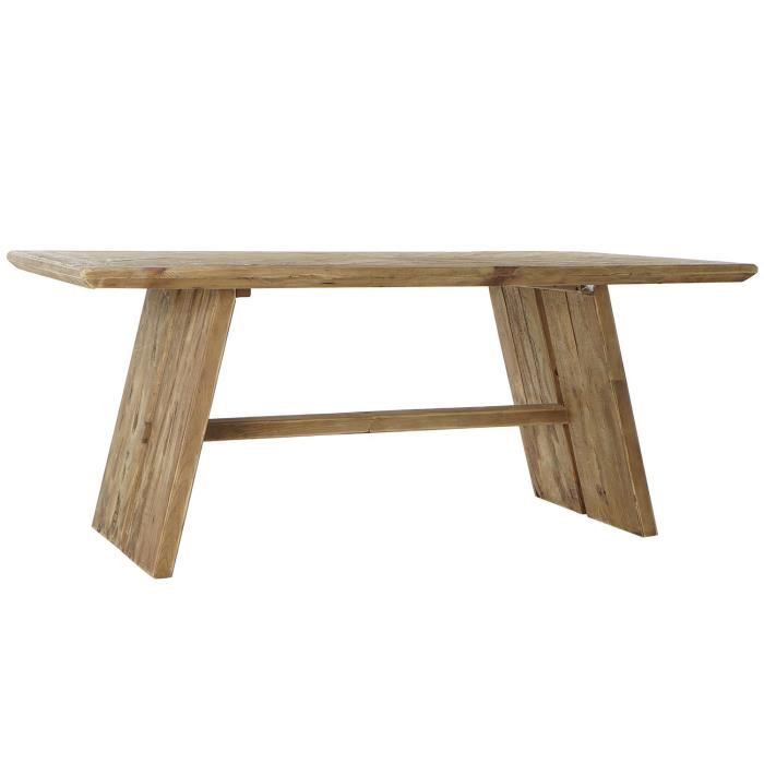 table à manger table repas rectangulaire en bois recyclé coloris naturel - longueur 180 x hauteur 75 x profondeur 95 cm
