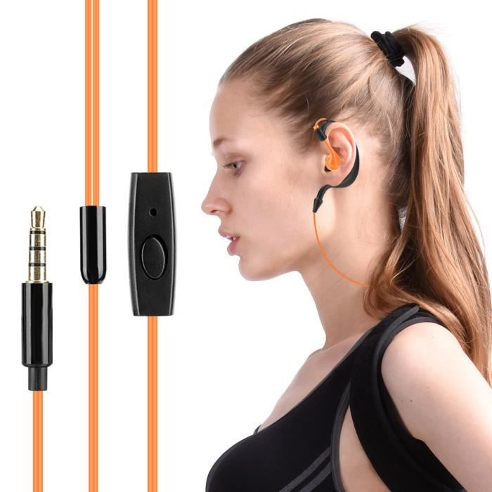 Qiilu casque de musique KM-R02 Prise extérieure 3,5 mm Filaire Écouteurs de sport Résistant à la