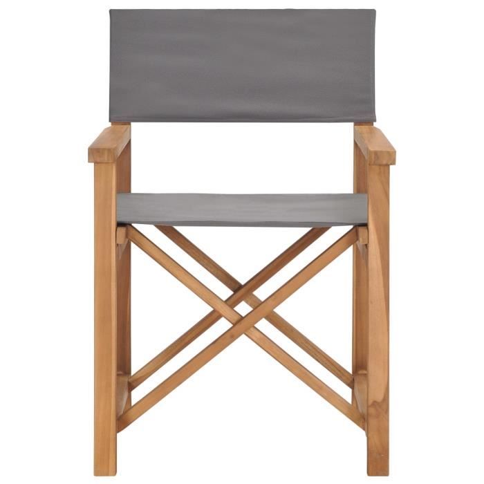 Chaises de metteur en scène pliantes 2 pcs Bois de teck massif ...