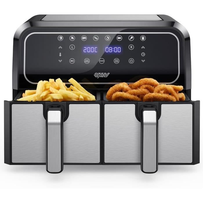 Friteuse Sans Huile Noaton 6,2L - Air Fryer 1600W, 8 Programmes, Fenêtre Transparente, Livre Recettes