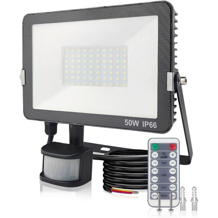 Toowell Eclairage Exterieur Avec Detecteur Lampe Exterieur Detecteur De Mouvement Lumiere LED Sans Fil Eclairage Garage,Blanc