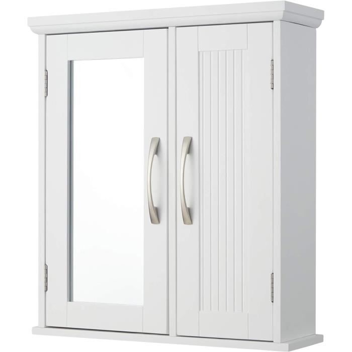 Armoire Murale Salle De Bain – Pharmacie 2 Portes 3 étagères – Multicouleur – Neuf