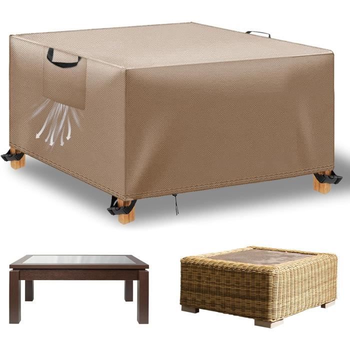Housse De Protection Salon De Jardin 140x70x40 Cm – Tissu Oxford 420D Imperméable, Anti-UV, Anti-Déchirure, Cordon Réglable – Bâche Meuble Extérieur Table & Chaises