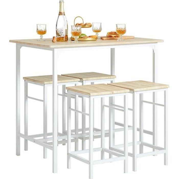 Table haute industrielle et 4 tabourets pas chers - DETROIT | ID Market