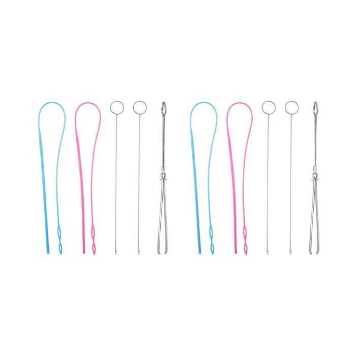 6 Ensemble d'outils de boucle de cheveux PCS avec 2PCS outil de boucle de tresse ançaise 1PCS coupeur de bandes élastiques pour cheveux 1PCS peigne à queue de rat en métal