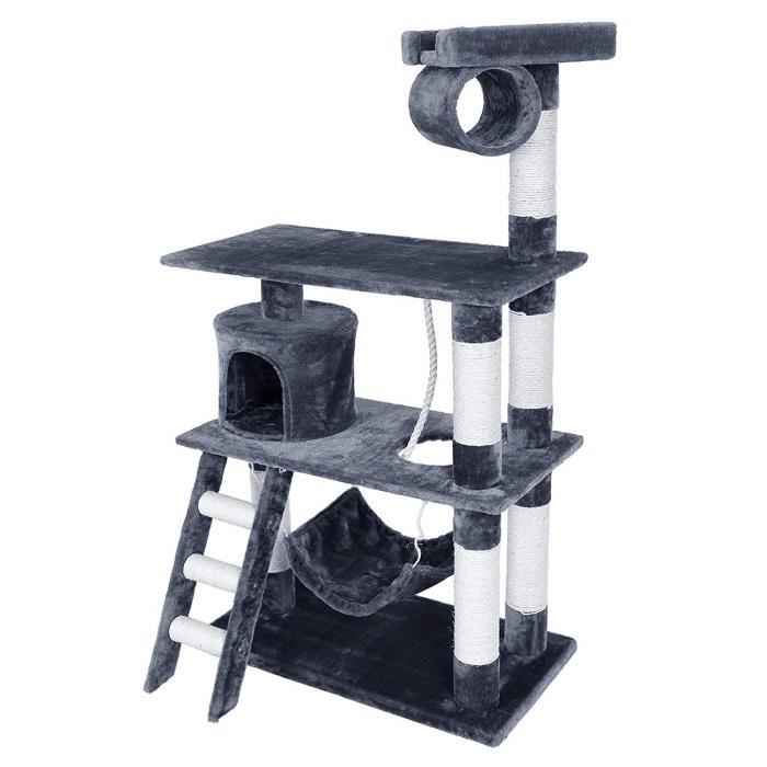 Feandrea Arbre A Chat Stable Avec Hamac Et Echelle Hauteur De 140 Cm Colonne Renforcee D Epaisseur De 8 6 Cm Pct63g Cdiscount Animalerie