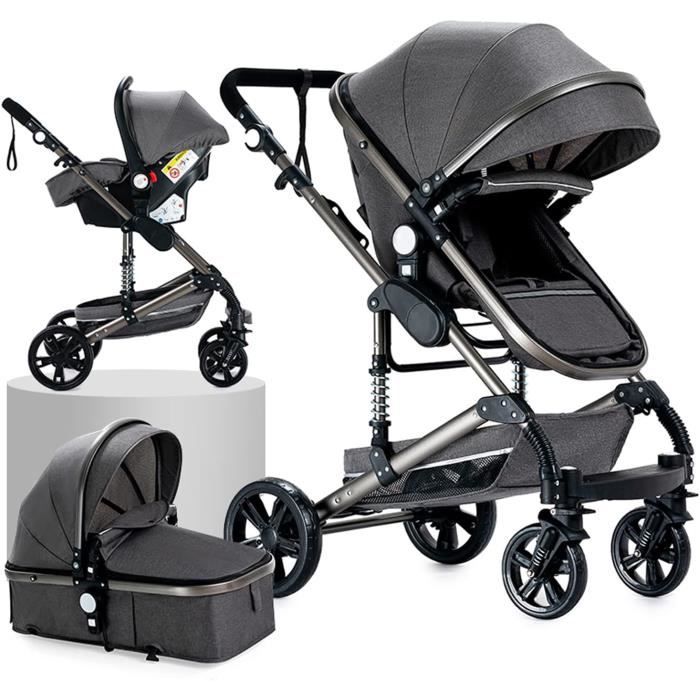 Poussette MCI 3 en 1 - Poussette Bébé - Nouveau-né - Poussette de voyage  portable 