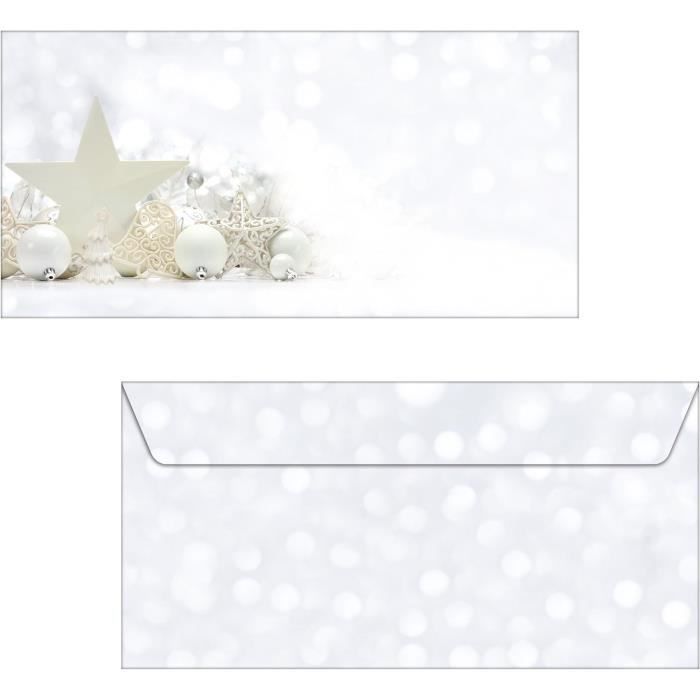 SIGEL DU231 Buste Natalizie – Motivo Scatola Regalo, Formato DL (11x22 Cm), 50 Pezzi, Compatibili Con Stampanti