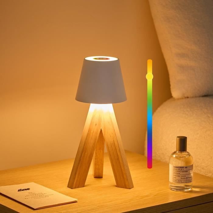 Lalavon Lampe de Table Sans Fil Rechargeable, 10 Couleurs RGB Lampe de