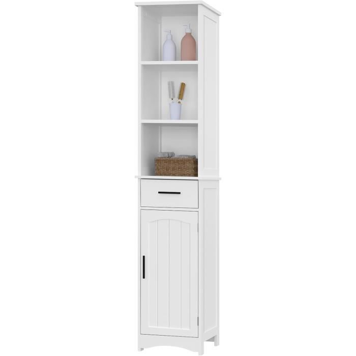 Meuble De Rangement Pour Machine à Laver Et Toilettes – 182x65x24 Cm – Blanc – Avec étagères Réglables – Salle De Bain/buanderie - 6