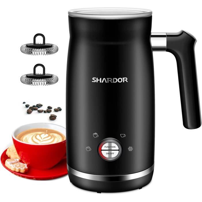 Mousseur à Lait Électrique SHARDOR - 3 Modes (Chaud, Froid, Chauffage), 500W, Autonettoyant