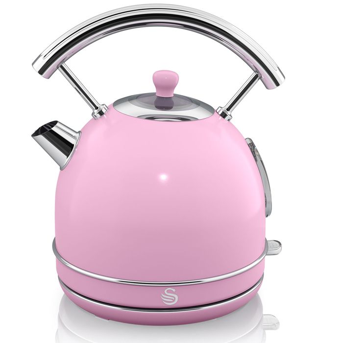 Retro Bouilloire 18 L Acier Inoxydable sans BPA Résistance Cachée sans Fil SWAN SK14630PNEU 3000W Rose Retro Bouilloire 18 L Acier Inoxydable sans BPA Résistance Cachée sans Fil SWAN SK14630PNEU 3000W Rose