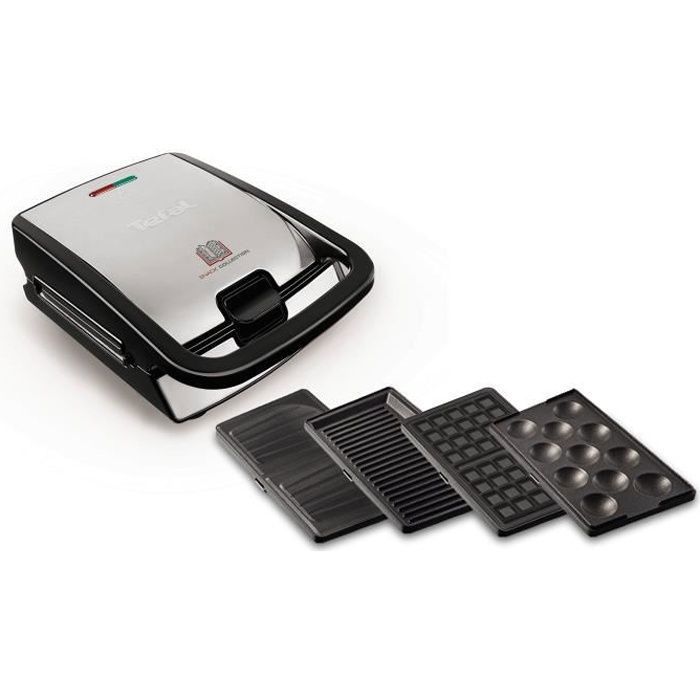Tefal sw854d16 - Appareil à croque-monsieur (Noir, Acier inoxydable)