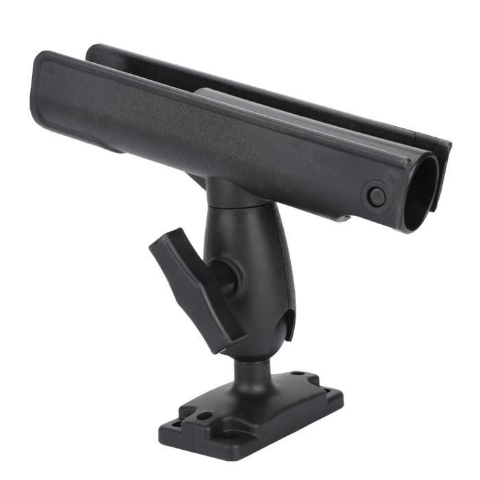 Support De Canne à Pêche HT BRH-1 - À Pince Pour Bateau, Noir, 2 Tiges, Ajustable