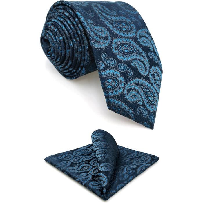 Cravate Homme Classique Bleu Marine à Rayures Violettes - Frederick Thomas - Faite Main Au Royaume-Uni - Neuf Avec étiquettes