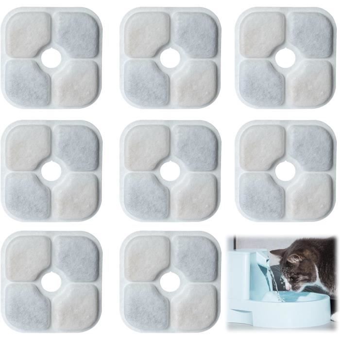 Filtre Fontaine Eau Chat, 8 Pièces Filtres De Remplacement Pour 3,2L-2L Fontaine À Eau Pour Chat