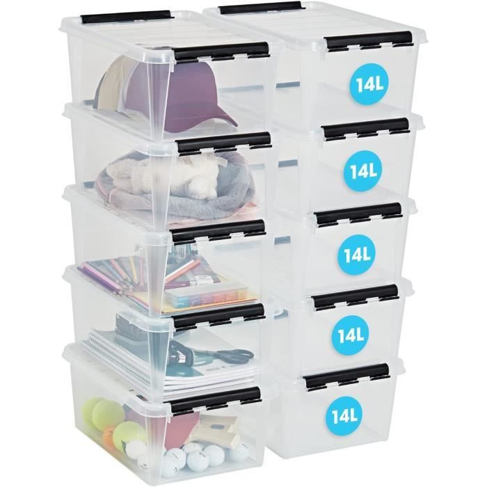 Lot De 10 Boîtes De Présentation Transparentes Avec Support – Pour Bagues, Pièces, Bijoux Et Petits Objets De Collection – étui Flottant Noir