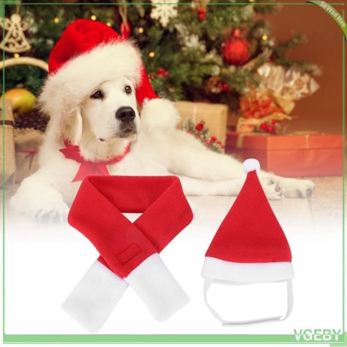 Comparer les prix de chapeau de Père Noël pour animaux de compagnie chapeau de Père Noël pour chien Couvre-chef animalerie manteau