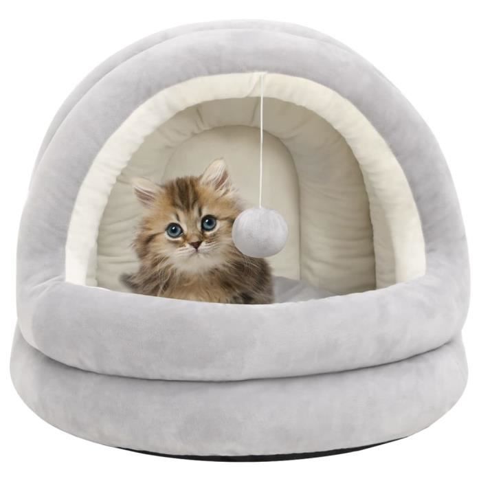 Lit Pour Chat vidaXL – Polaire Antidérapant avec Balle Suspendue