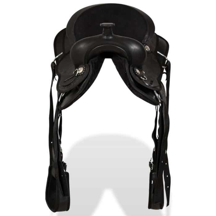 Ensemble Collier Poitrine Western Cuir Véritable Pour Cheval – Marron (Neuf)