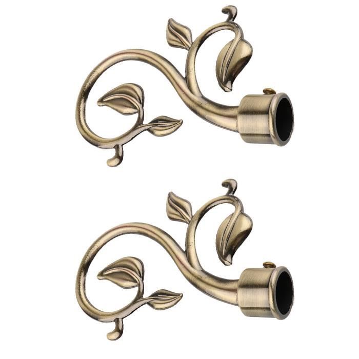 MagiDeal Paire Embouts De Tringle à Rideau En Métal - Décoration Tête Pour Rideau 22mm, Noir Élégant