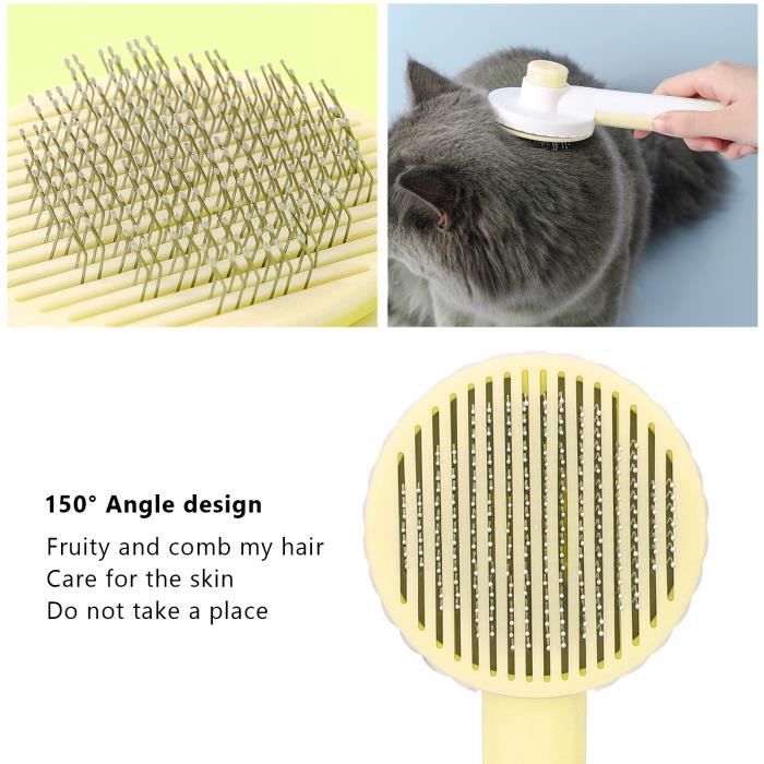 Meilleurs prix pour Brosse pour chat professionnelle ronde épaisse aiguille fonction de massage brosse de toilettage pour animaux de compagnie