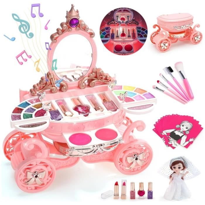 Kit De Coiffure Et Maquillage Pour Enfant – Tête Mannequin 22 Cm Avec Accessoires, Jeu De Rôle