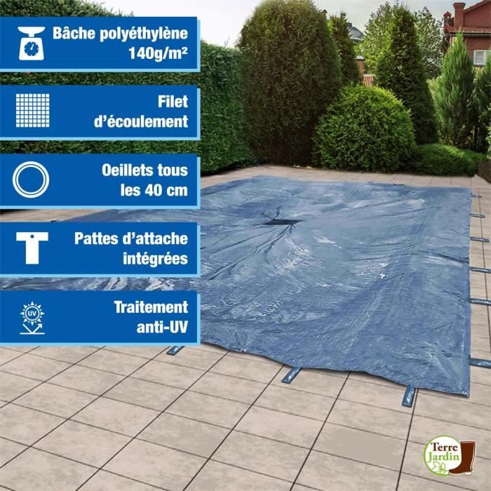 Filet de protection pour piscine rectangulaire - Provence Outillage