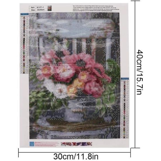DIY 5D Diamond Painting Kit Fleurs Colorées Peinture Diamant Kit Pour Adultes Enfants Point De Croix Broderie Diamant Art, Pour La Décoration à La Maison/Salon/Chambre/Bureau Square Drill 30x40cm