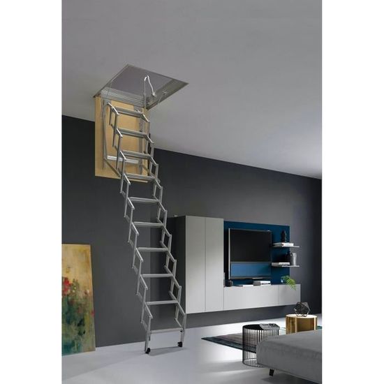 Mister Step escalier escamotable ADj trou dhomme Version avec trappe au plafond H 276÷300 70 x 70 cm. 