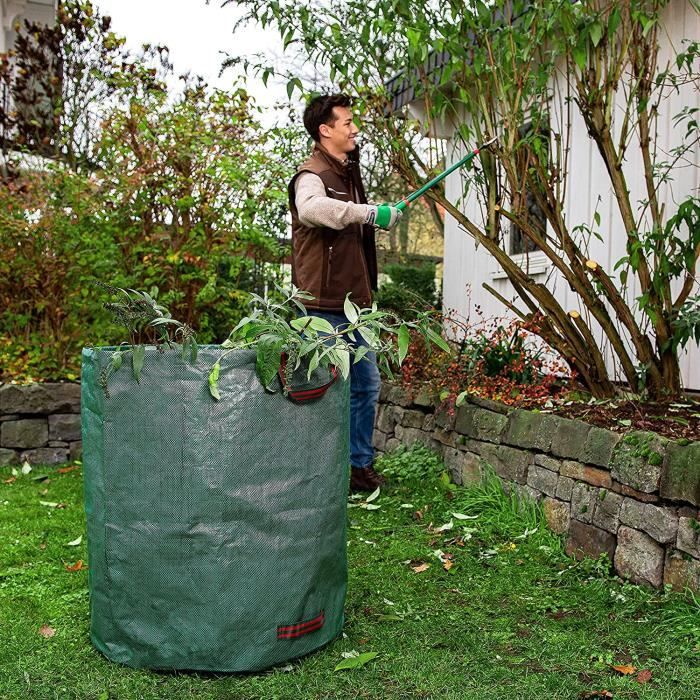COM-FOUR® 3x Sacs à déchets de Jardin L - Sac de Jardin Pliable avec  poignées