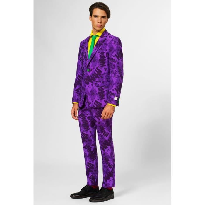 Woparty Costume De Joker - Manteau Violet, Chemise, Gilet Vert, Cravate, Gants, Pantalon - 6 Pièces - Costume D'Halloween Pour Homme (taille M