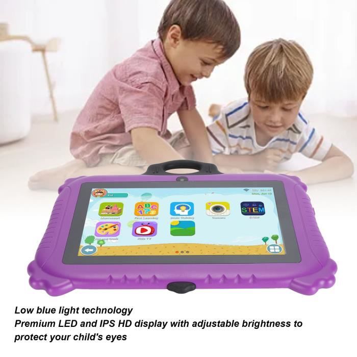 qunyiCO Tablette pour Enfants 7 Pouces Android 11 WiFi Caméra Bluetooth 2 Go RAM Écran Tactile HD 1024x600 Contrôle Parental Application d'apprentissage sur Playstore (Rose