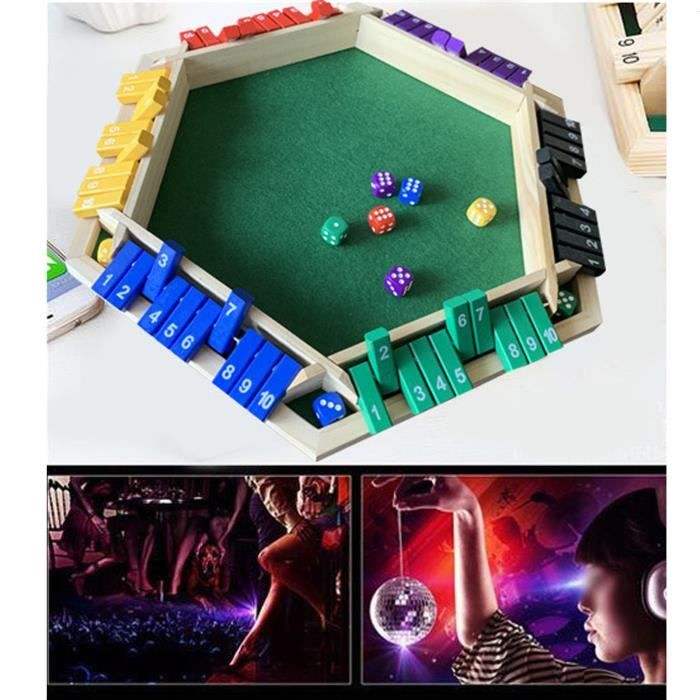 Shut The Box 4 Joueurs - Jeu De Dés En Bois Écologique - Jeu Familial Jeu De Société C était Comment Avant