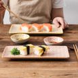 vancasso, série Natsuki, Service à Sushi en Porcelaine, 2 Assiette à Sauce Tapas, 2 Assiette Plate et 2 Baguettes -2