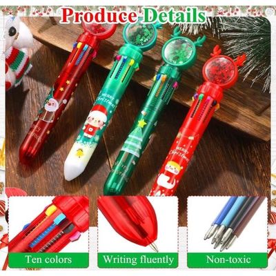 8 Stylos à Bille De Noël Avec 16 Recharges - Bureau Et école