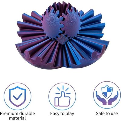 Gear Ball 3D Imprimé balle anti-stress pour enfants et adultes, Spin Ball Fidget Toys,Boule de vitesse rotative colorée 3D, cadeau pour enfants, soulager le stress de bureau (bleu-violet,diamètre 6,5