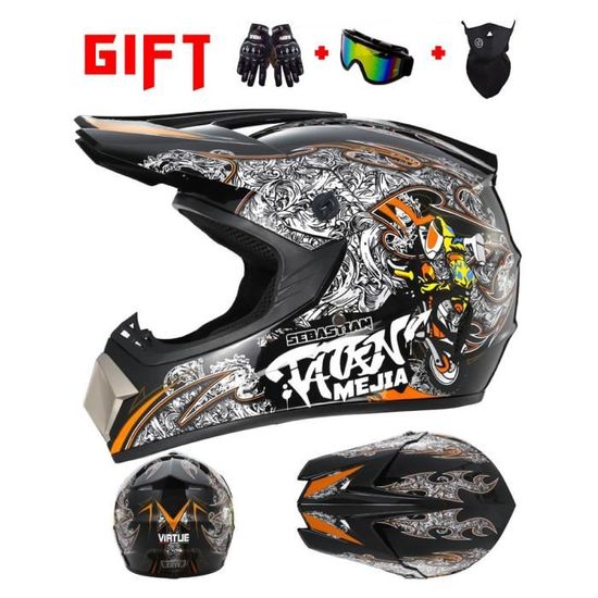 S-e5) Casque de moto homologué DOT casque intégral de course capacité